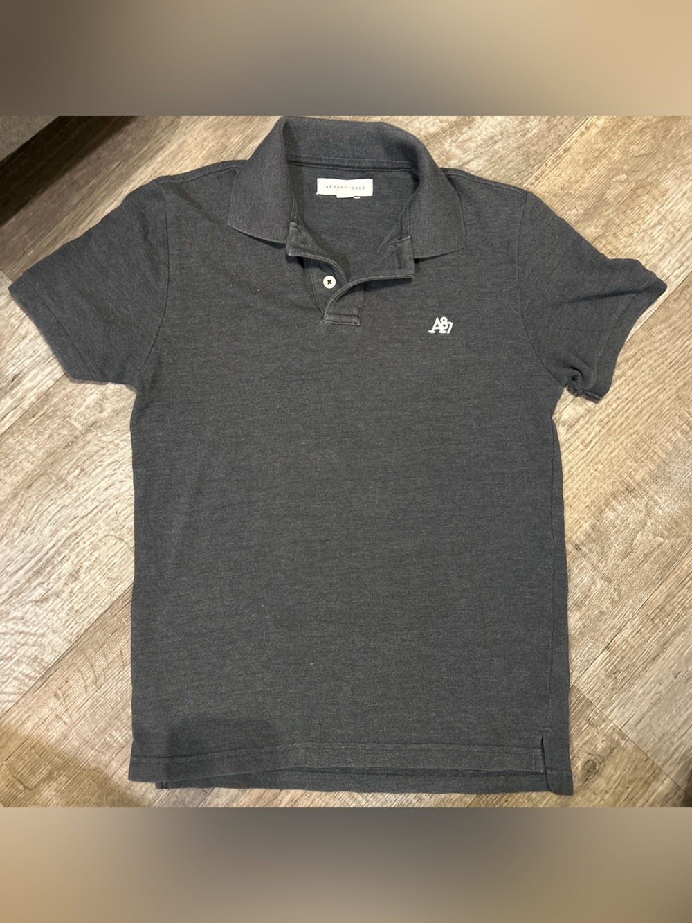 Aeropostale Boys Dark Gray Polo Shirt with White Logo